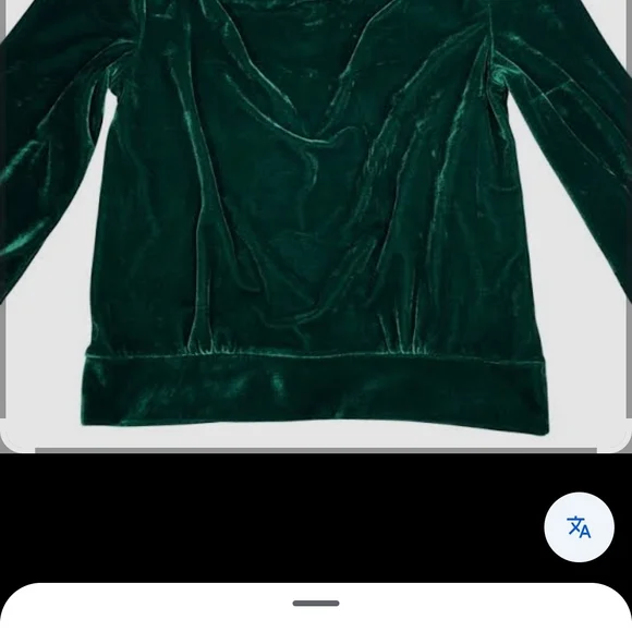 Anthropologie Emerald Green Velvet Top - Picture 5 of 8